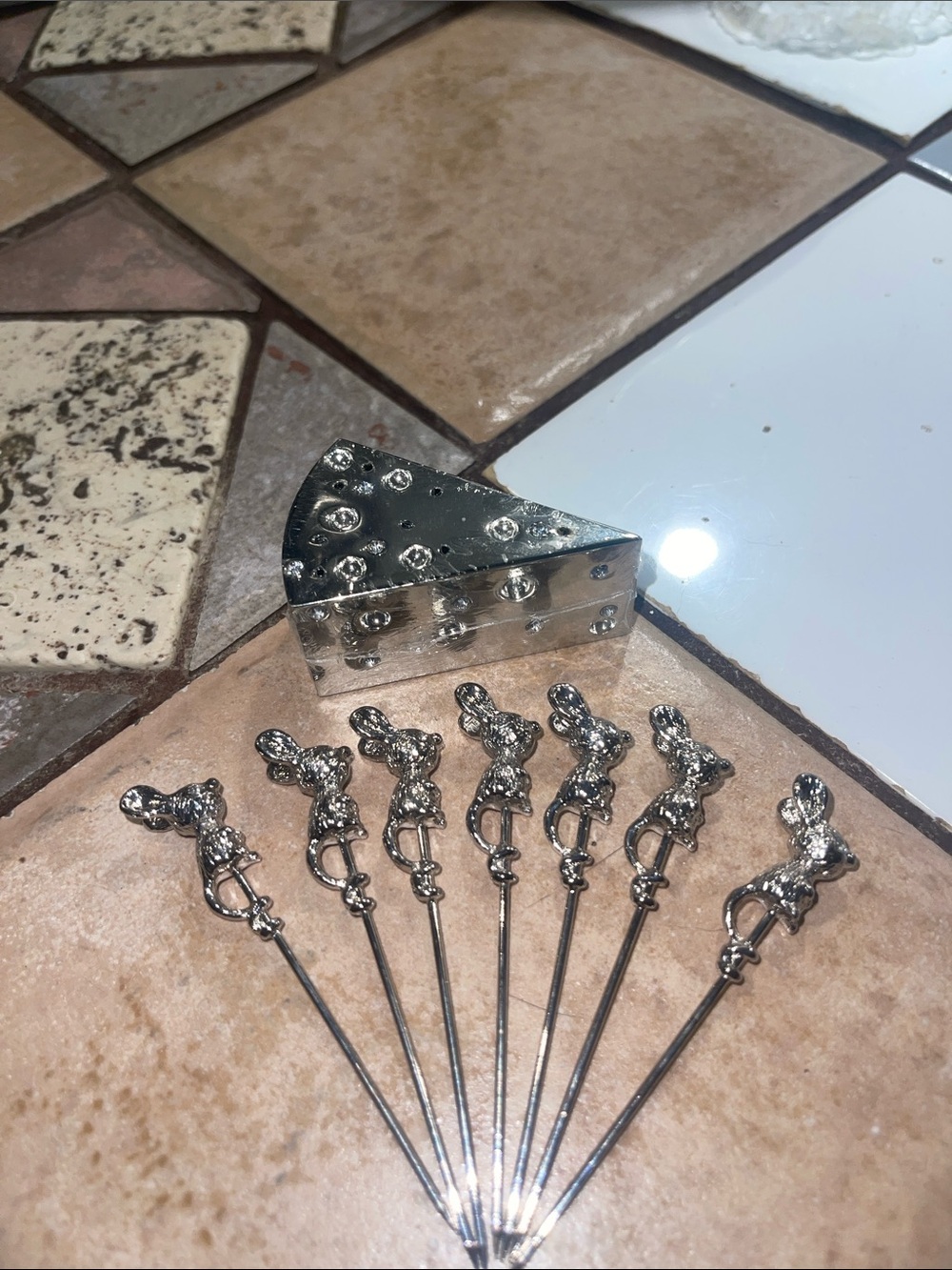 Silver Rabbit Cocktail Picks Set by